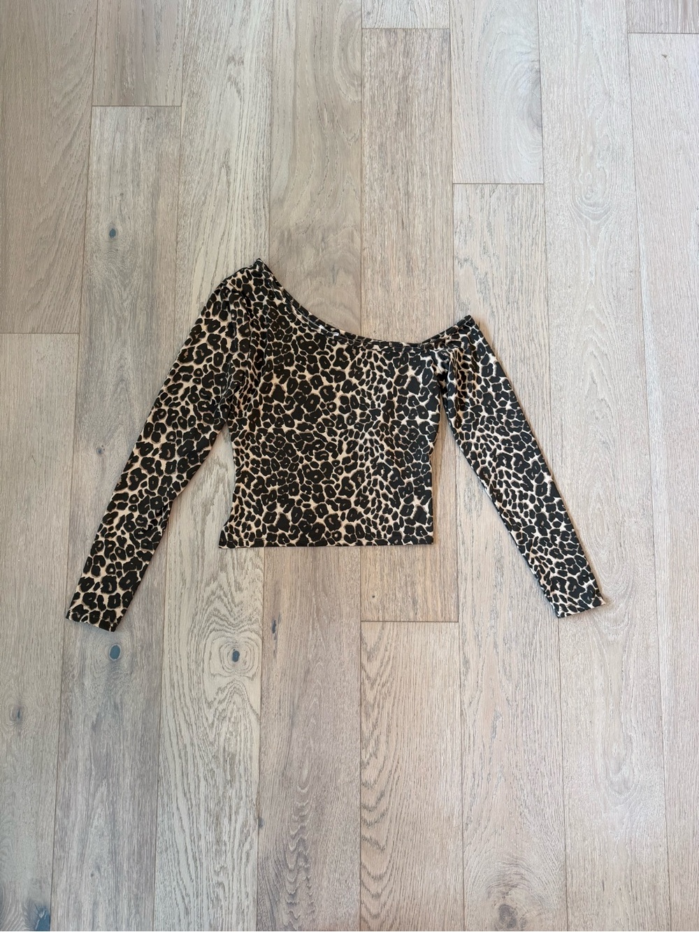 Cotton On Leopard Print Off-Shoulder Crop Top - Brown/Black